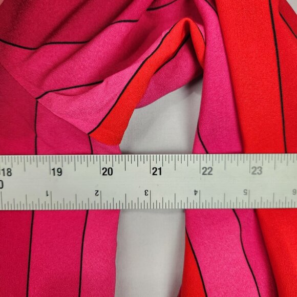 Tronjori Keyhole Neck Tie Blouse Women's M Red Pink Stripe Statement Feminine - Picture 4 of 8
